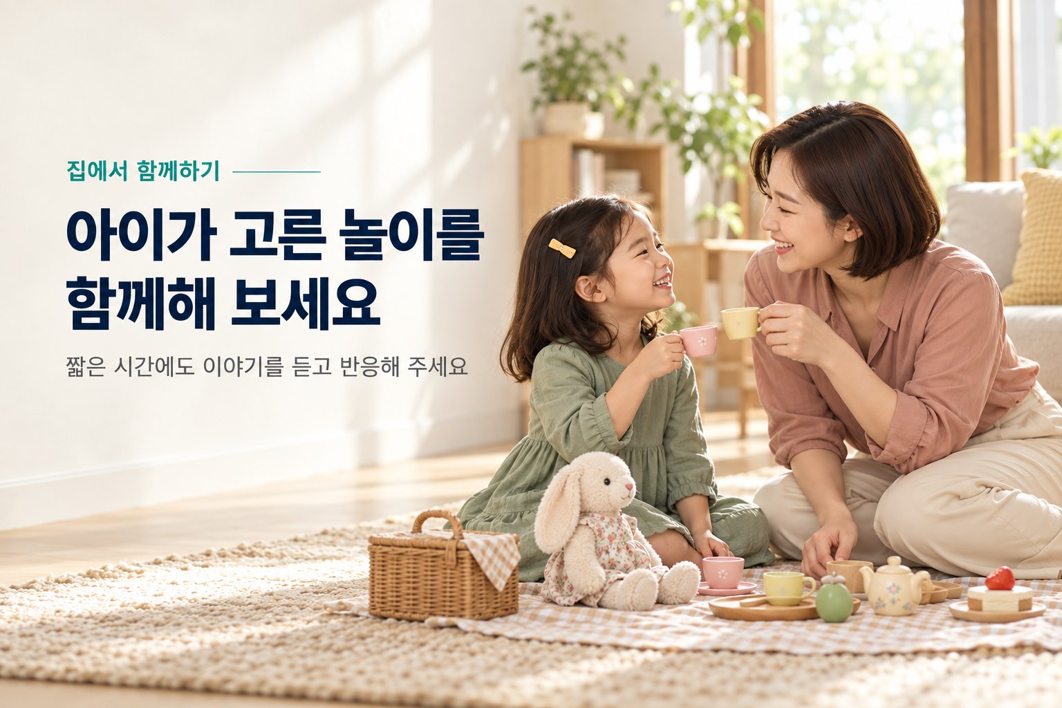 아이가 고른 놀이를 함께하는 보호자