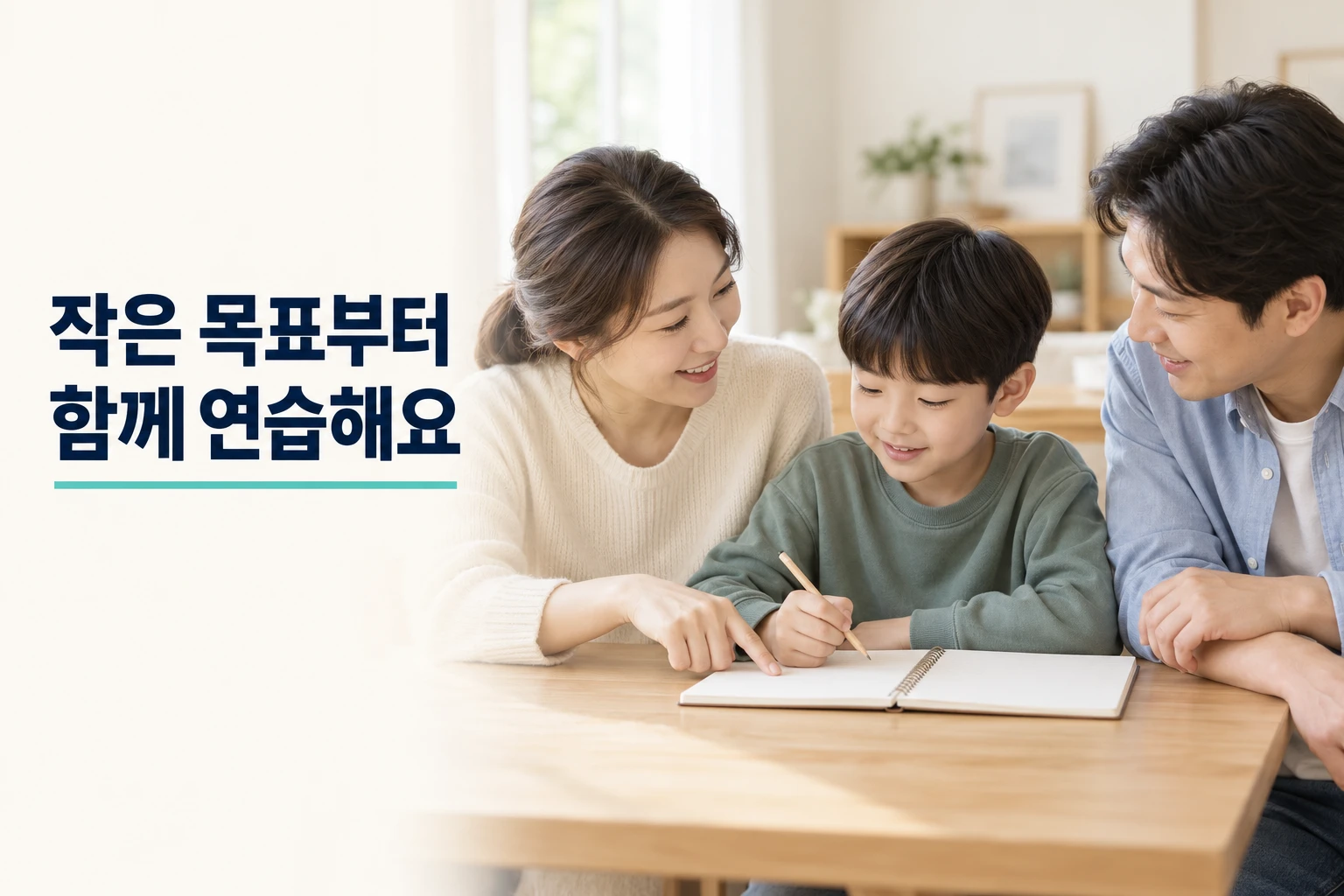 한 가지 작은 목표를 정하고 함께 연습하는 가족